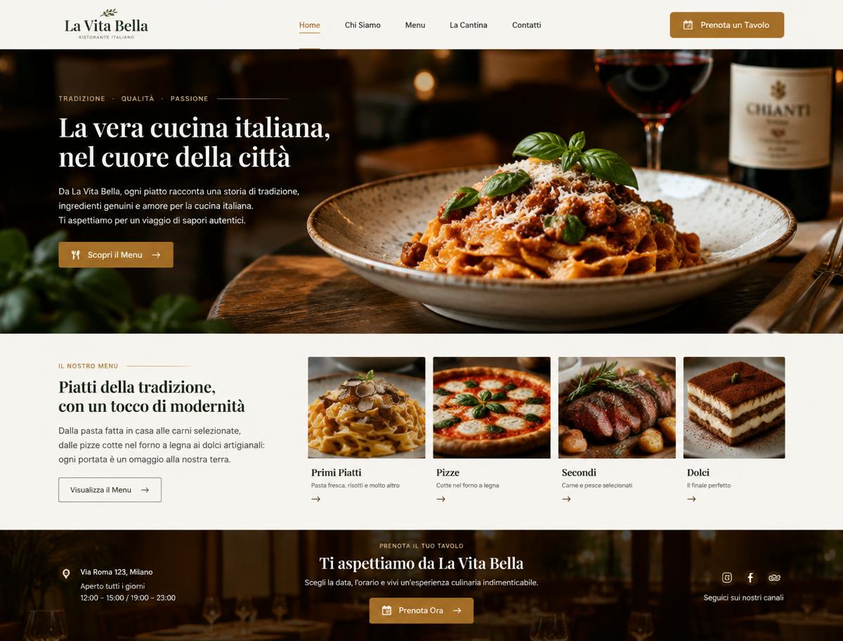 La Vita Bella website design